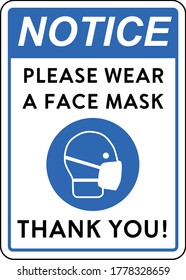 Notice Please Wear Face Mask Sign Stock Vector (Royalty Free ...