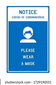 Aviso Por favor use una máscara evite el coronavirus COVID-19.