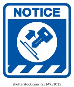 Notice Pull Key Symbol Sign, Vector Illustration, Isolate On White Background Label.EPS10