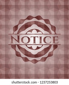 Notice red seamless polygonal badge.