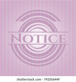 Notice retro style pink emblem