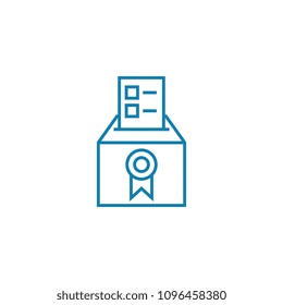 Notice of reward linear icon concept. Notice of reward line vector sign, symbol, illustration.