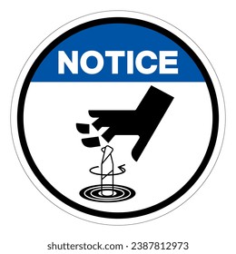 Notice Rotating Cutter Hazard Symbol Sign, Vector Illustration, Isolate On White Background Label .EPS10