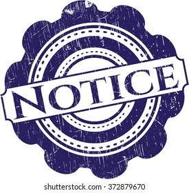 Notice with rubber seal texture