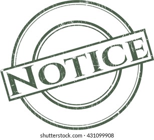 Notice with rubber seal texture