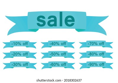 Notice sale on ribbon. vector