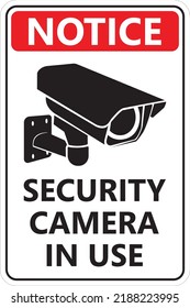 Notice Security Camera Use Sing Vector Stock Vector (Royalty Free ...