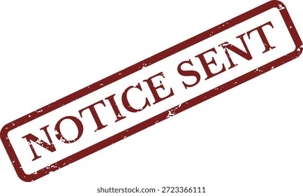 Aviso Vector de sello de goma enviado – Etiqueta roja del envío del documento del grunge