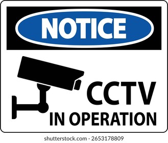 Sinal de aviso para CCTV em Operação para Sensibilização e Segurança de Segurança