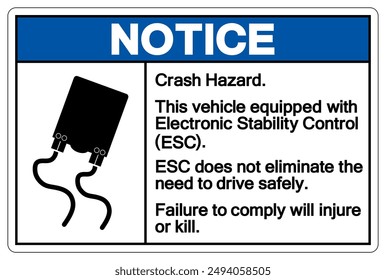 Notice Slippery Road Traffic Sign,Vector Illustration, Isolate On White Background Label.EPS10