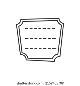 Notice sticker paper memo template, doodle style board on diary, greeting cards, letters or textbooks isolated doodle style outline icon. Vector notebook paper sticky planner note, element of planning