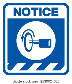 Aviso Sinal de símbolo de mecanismo desligado, Ilustração de vetor, Isolar no fundo branco Label.EPS10