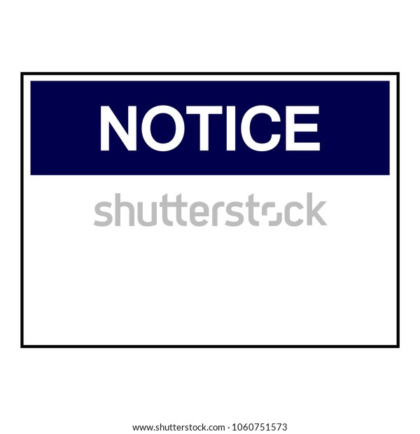Notice Tag Template Label Symbol Sign Stock Vector (Royalty Free ...