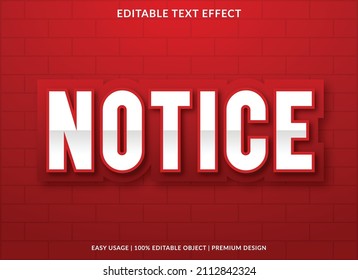 notice text effect style template with bold and abstract style use for business logo and brand