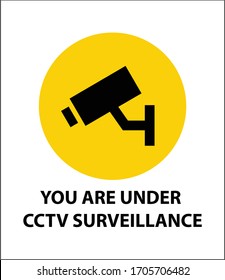 Notice This Area Is Under 24 Hour Video Surveillance Symbol Sign, Vector Illustration, Isolate On White Background Label. EPS10