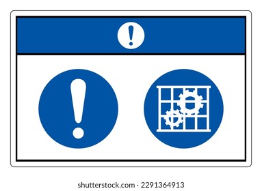 Aviso Usar símbolo de la guía,Ilustración del vector, aislamiento en la etiqueta de fondo blanco .EPS10 
