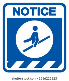 Notice Use Handrail Symbol Sign,Vector Illustration, Isolated On White Background Label.EPS10