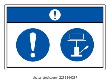 Notice Use Mechanical Lift Symbol Sign,Vector Illustration, Isolated On White Background Label. EPS10 