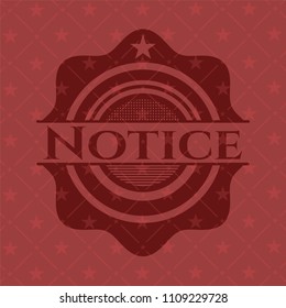 Notice vintage red emblem