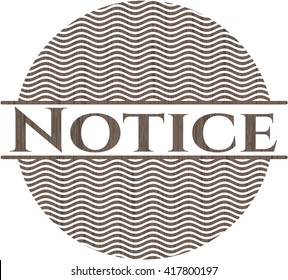 Notice vintage wooden emblem