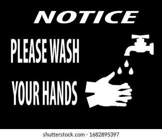 notice Wash your hands, icon vector illustration
