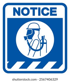 Notice Wear Breathing Apparatus Must Be Worn In This Area Symbol Sign,Vector Illustration, Isolated On White Background Label. EPS10 