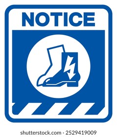 Notice Wear Electric Shoes Symbol Sign, Vector Illustration, Isolate On White Background Label.EPS10