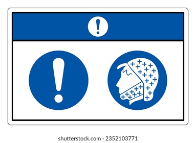 Notice Wear Hair and Beard Nets Must Be Worn Symbol Sign ,Vector Illustration, Isolate On White Background Label. EPS10