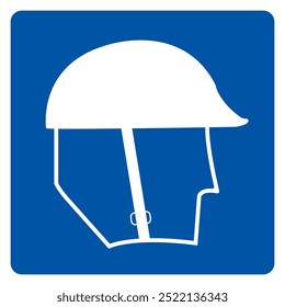 Notice Wear Head Protection Symbol ,Vector Illustration, Isolate On White Background Label.EPS10