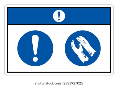 Notice Wear Rubber Gloves Symbol Sign, Vector Illustration, Isolate On White Background Label .EPS10