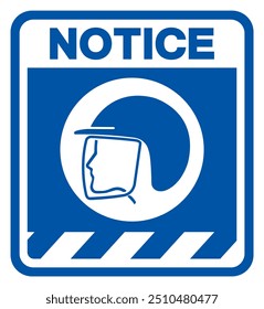 Notice Wear Safety Helmet Symbol Sign,Vector Illustration, Isolated On White Background Label.EPS10