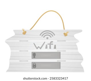 Notice for wi fi on wooden plank