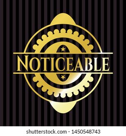 Noticeable golden badge or emblem. Vector Illustration. Detailed.