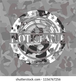 Noticeable on grey camo texture