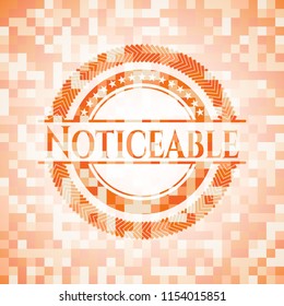 Noticeable orange mosaic emblem