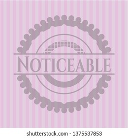 Noticeable retro pink emblem