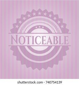 Noticeable retro style pink emblem