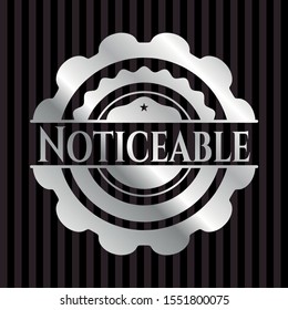 Noticeable silvery emblem or badge. Vector Illustration. Mosaic.