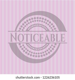 Noticeable vintage pink emblem