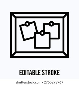 Noticeboard Icon, Lineal style vector icon, Editable stroke. 