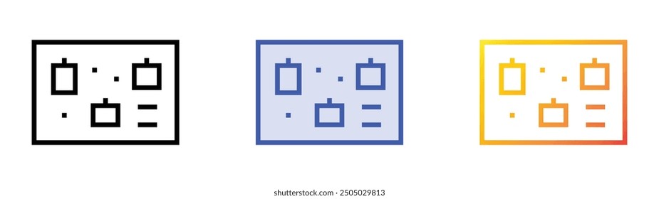 noticeboard icon. Linear, Blue Fill and Gradient Style Design Isolated On White Background