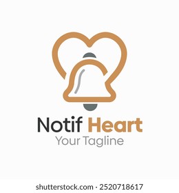 Notif Heart Logo Design Template. Bom para negócios, agência, comunidade e organização