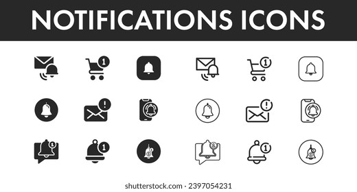 Notifiaction icons set vector design