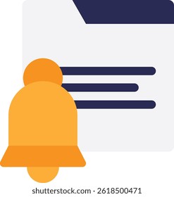 Notification Alert Bell Icon Vector Flat Illustration