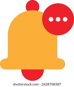 Ilustración plana del Vector del icono de la alarma de la notificación