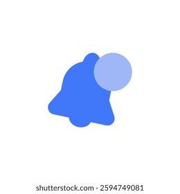 Notification Alert Blue Icon indicating Bell with Dot for Updates and Warnings