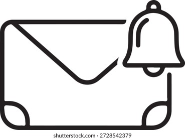 Sobre de alerta de notificación aislado sobre fondo blanco, Vector, ilustración