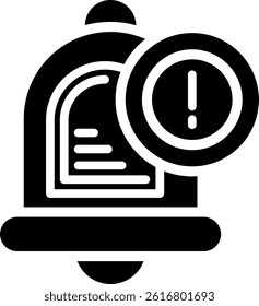Notification Alert Glyph Vector Icon Design