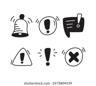 notification and alert icons set