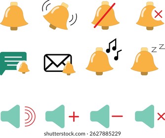 Planilha Vetor de Ícones de Alerta e Notificação